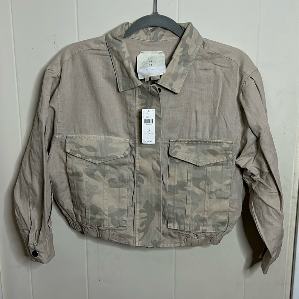 Anthropologie Hei Hei Linen Crop Jacket NWT